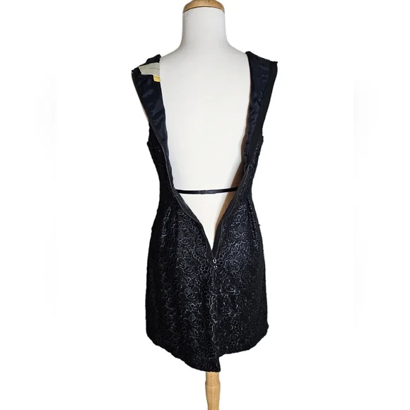 Anthro Leifsdottir Lingonberry Black Floral Lace Dress Size 2 - Picture 10 of 14